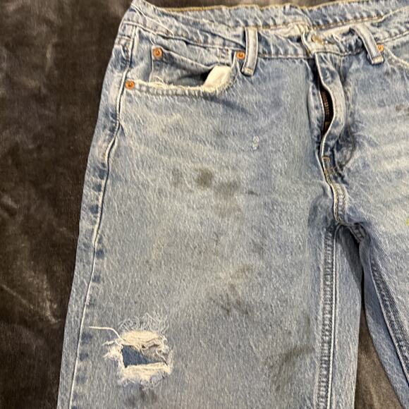 Levis 541 Jeans Mens 30x34 Light Wash Blue Casual Distressed Grunge - Picture 7 of 16